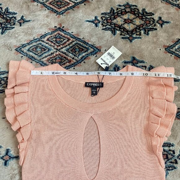 *NWT* Blush Pink Keyhole Neck Sleeveless Knit Semi-Crop Sweater Top - Size XS - Picture 7 of 16